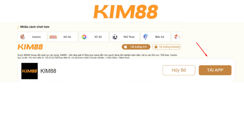 Hướng dẫn tải app kim88
